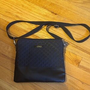 Tibes Black Quilted Crossbody Bag for Women
